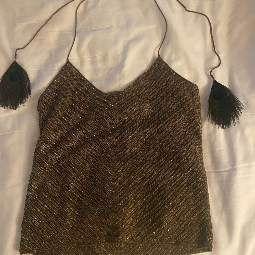 Ralph Lauren Black Label Bronze/Gold Sequin Camisole